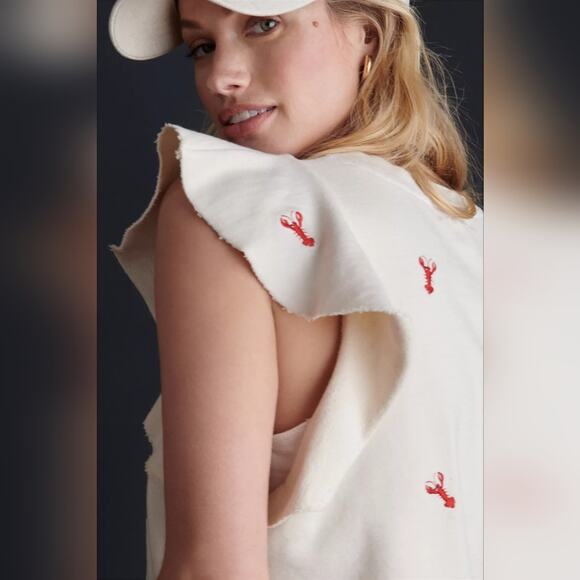 T.La White Top with Red Lobster Print - Picture 3 of 5